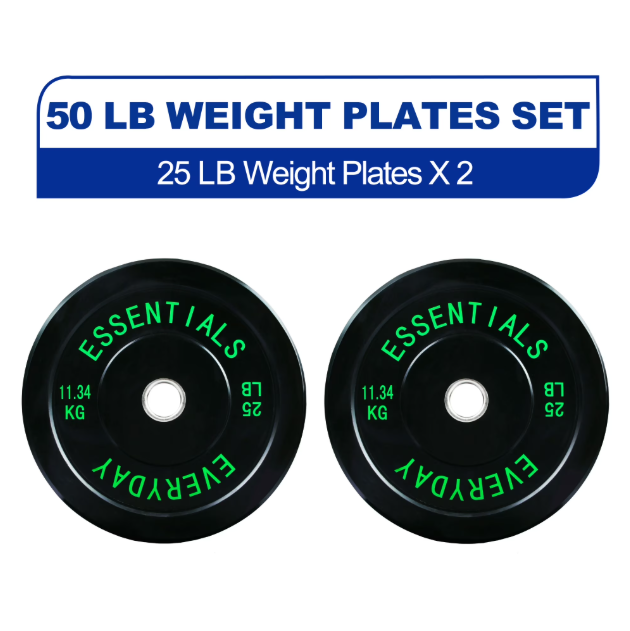 BalanceFrom Olympic Bumper Plate Weight Plate 25 lbs Pair in Black