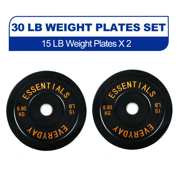 BalanceFrom Olympic Bumper Plate Weight Plate 15 lb Pair in Black