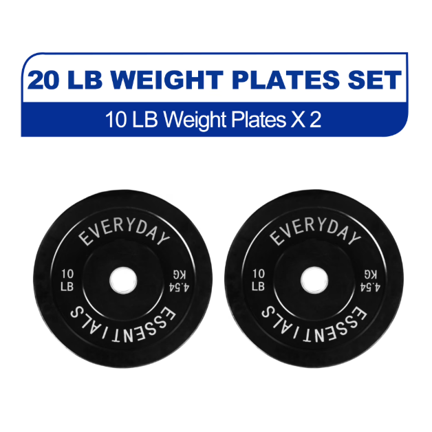 BalanceFrom Olympic Bumper Plate Weight Plate 10 lb Pair in Black