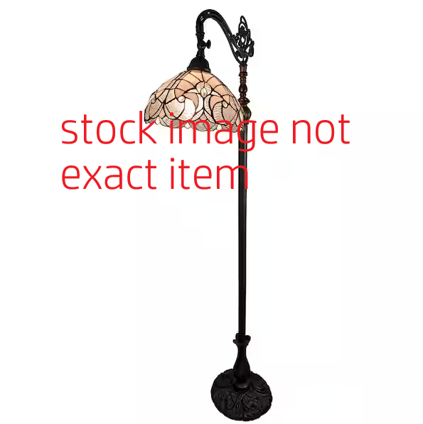 Tiffany Style 1 Light Reading Floor Lamp with Glass Shade