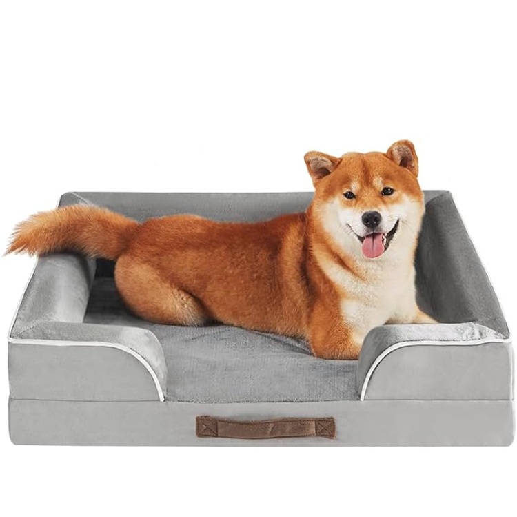 Friends Forever Medium Orthopedic Dog Bed in Ally Grey