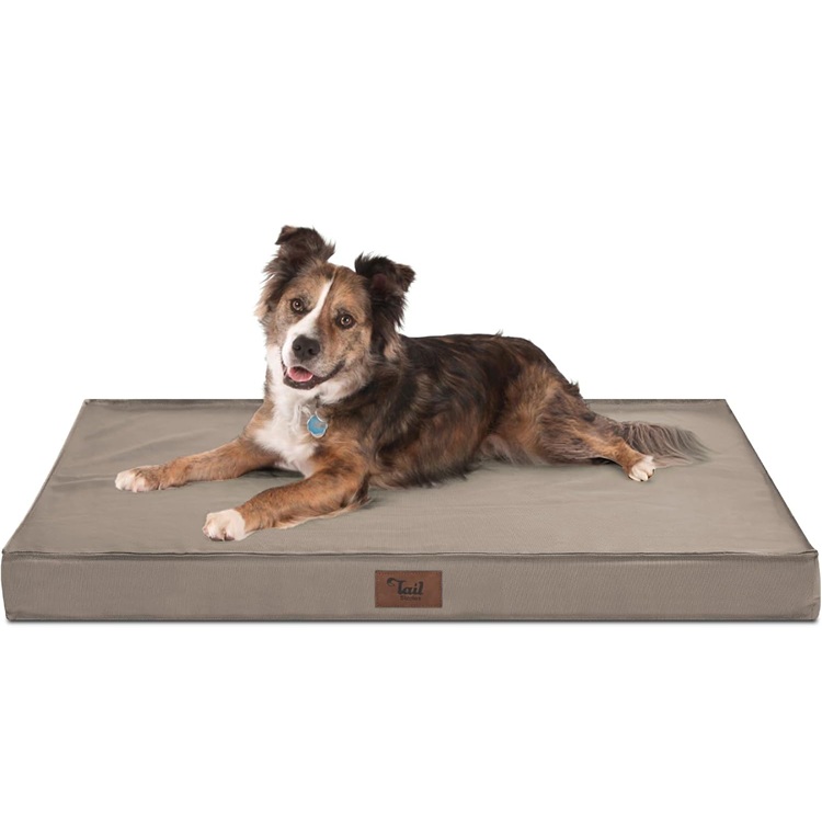 Waterproof Orthopedic Dog Bed for Large Dogs w/ Oxford Cover in Khaki