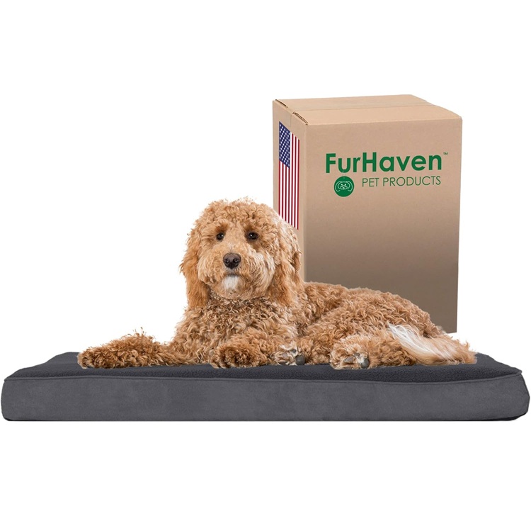Furhaven 36" Orthopedic Dog Bed for Large/Medium Dogs in Gray