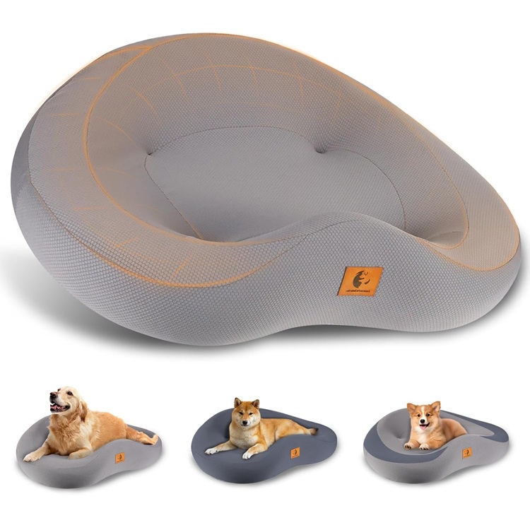 Orthopedic Contour Dog Bed for Large/Medium Dogs in Grey