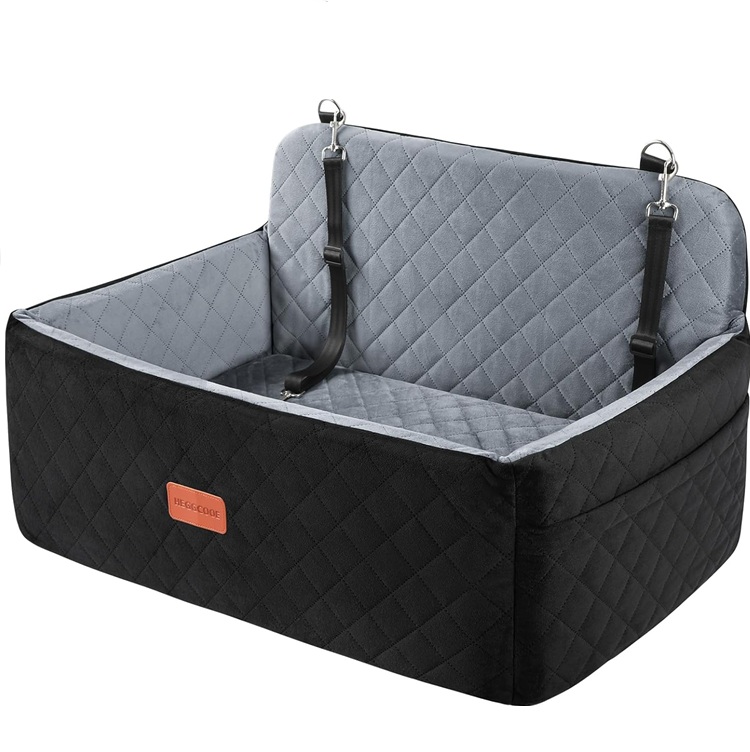 HEGGCOOE Dog / Pet Car Seat Booster for Medium/Large Dogs in Black/Grey