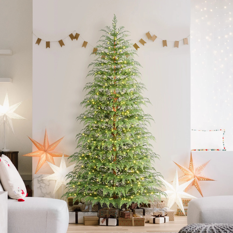 My Texas House 7.5‑Foot Pre‑Lit Cypress Artificial Christmas Tree