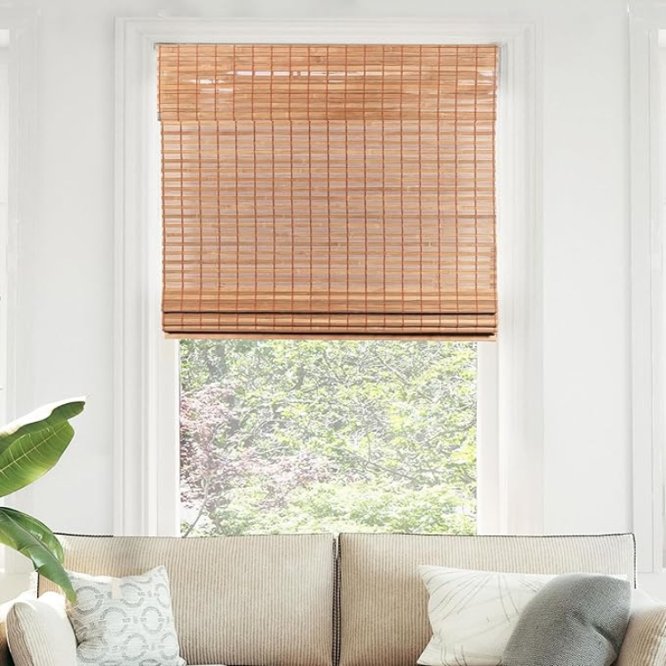 Chicology Bamboo Cordless Light Filtering Roller Shade – Squirrel Brown