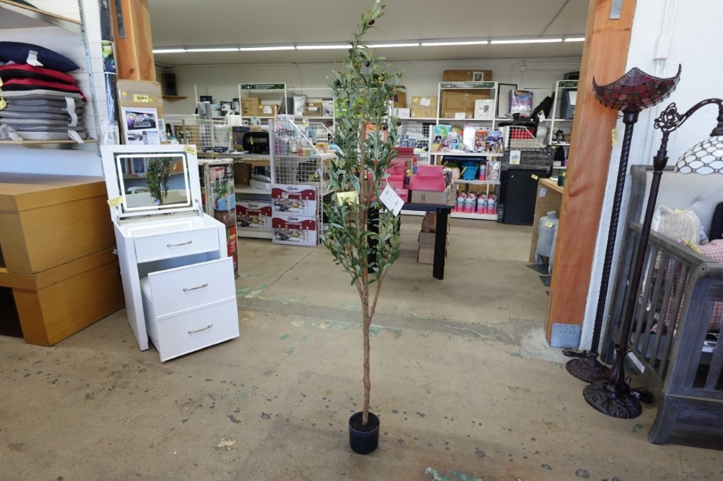 6FT Artificial Olive Tree with Realistic Leaves and Natural Trunk, Potted - Image 2