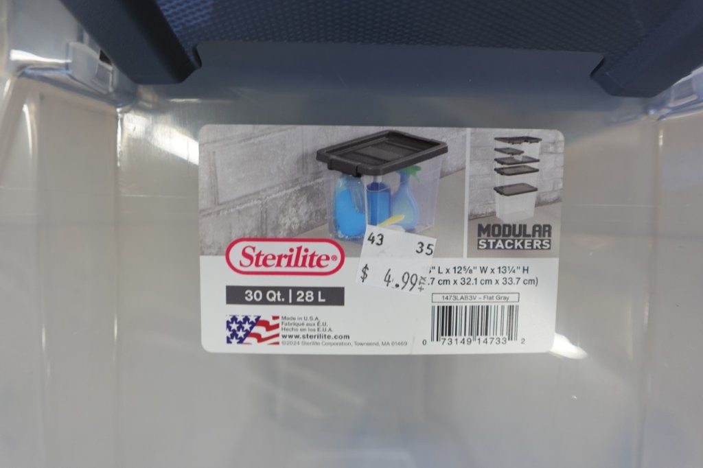 Sterilite 30 Quart Clear Plastic Stacker Storage Box with Latch Lid - Image 7