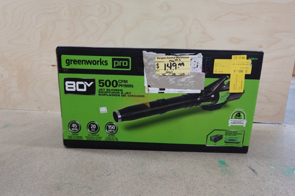 Greenworks Pro 80V Cordless Axial Leaf Blower with Battery and Charger - Image 2