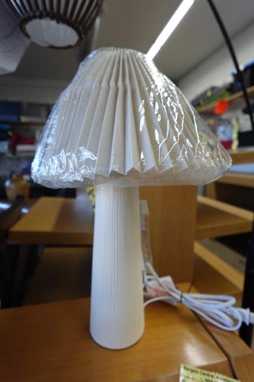 Home Decor Collection 18″ Ribbed Ceramic Table Lamp with Ivory Pleated Shade - Image 2