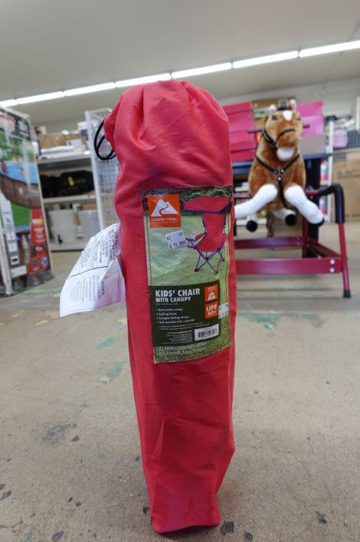 Ozark Trail Kids Canopy Chair with Safety Lock (125 lb Capacity) – Red/Blue - Image 2