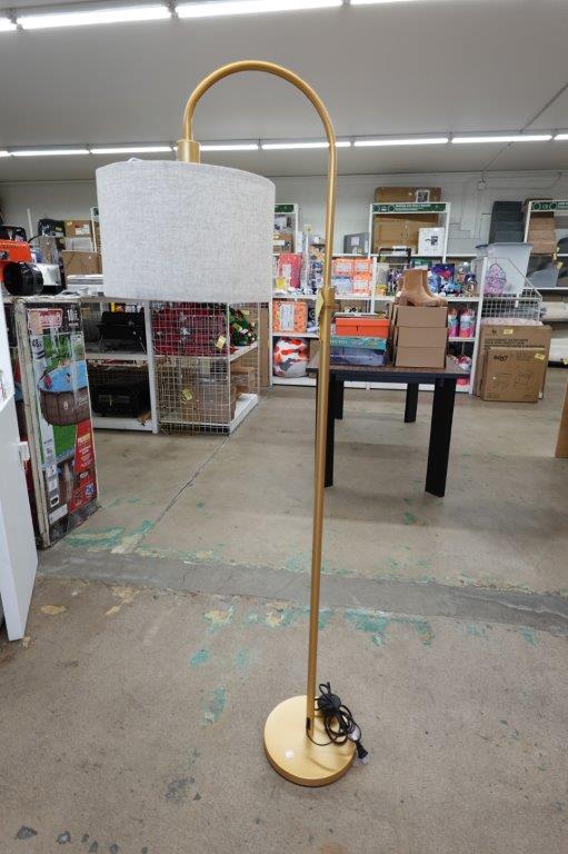 EDISHINE 62in Modern Arc Gold Floor Metal Standing Lamps with Foot Switch - Image 2