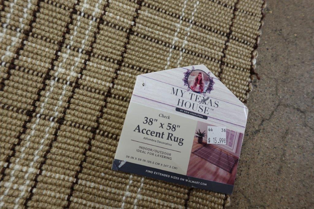 My Texas House Neutral Check Indoor/Outdoor Layering Rug 38" x 58" - Image 2