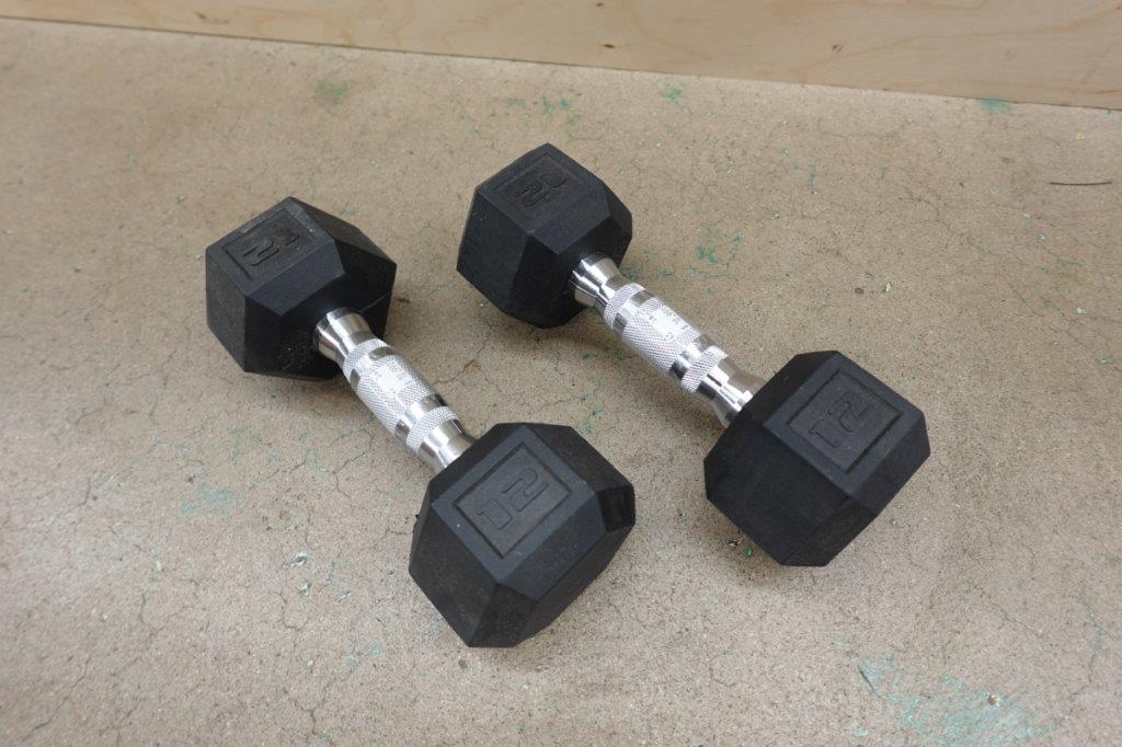 CAP Barbell 12lb Coated Rubber Hex Dumbbell - Image 2