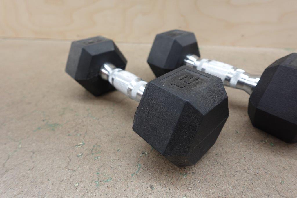 CAP Barbell 12lb Coated Rubber Hex Dumbbell - Image 3