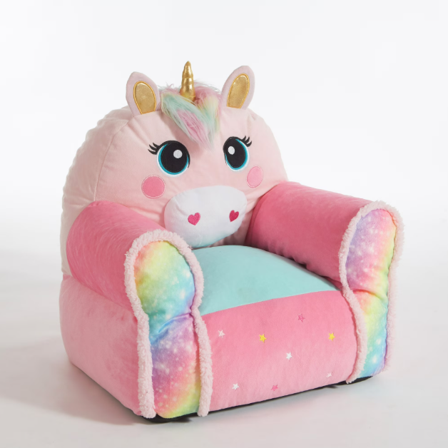 Heritage Club Kids Unicorn Bean Chair in Pink