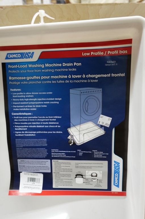 Camco Washing Machine Drain Pan 30 ½" x 34 ½" OD, PVC Fitting (20786) - Image 5