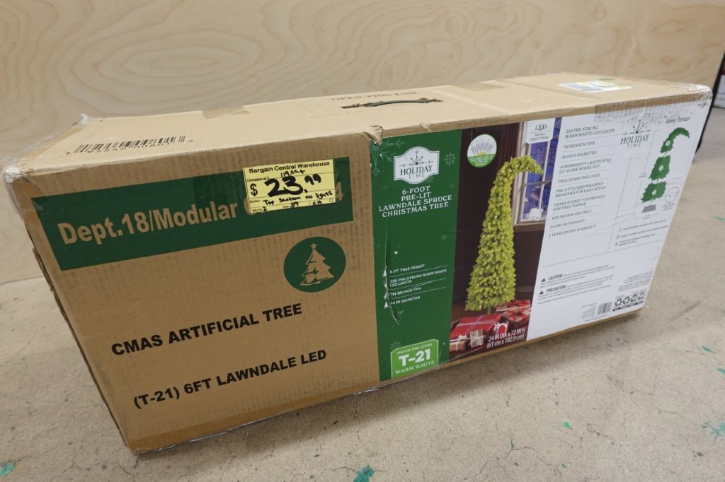 Holiday Time Lawndale 6 ft Pre-Lit Spruce Green Artificial Christmas Tree - Image 2