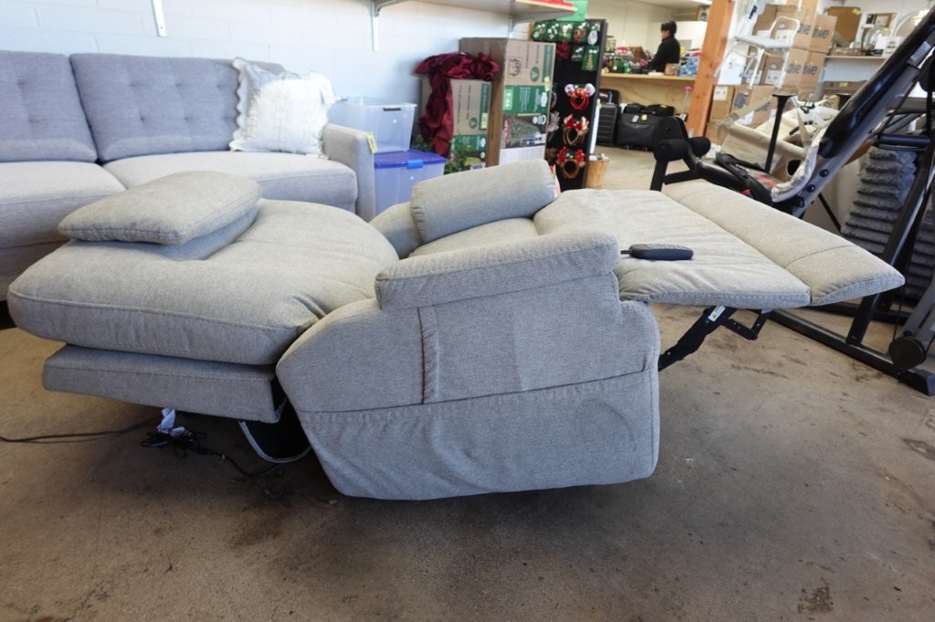 Flexsteel Zecliner Power Lift Sleep Recliner with Power Headrest and Lumbar - Light Gray - Image 9