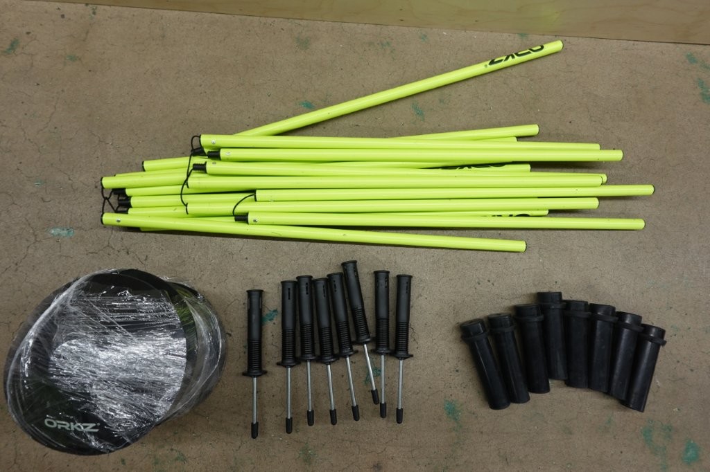 ORKZ 6 ft Soccer Agility Poles 8 pack Training Set w/ Rubber Bases & Carry Bag - Image 2