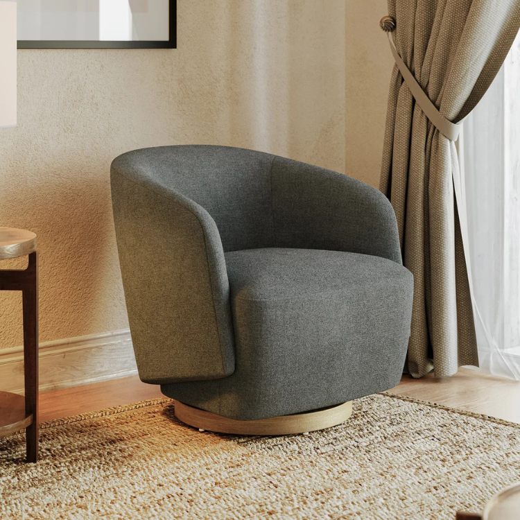 Henredon Murphy Swivel Bouclé Chair - Gray