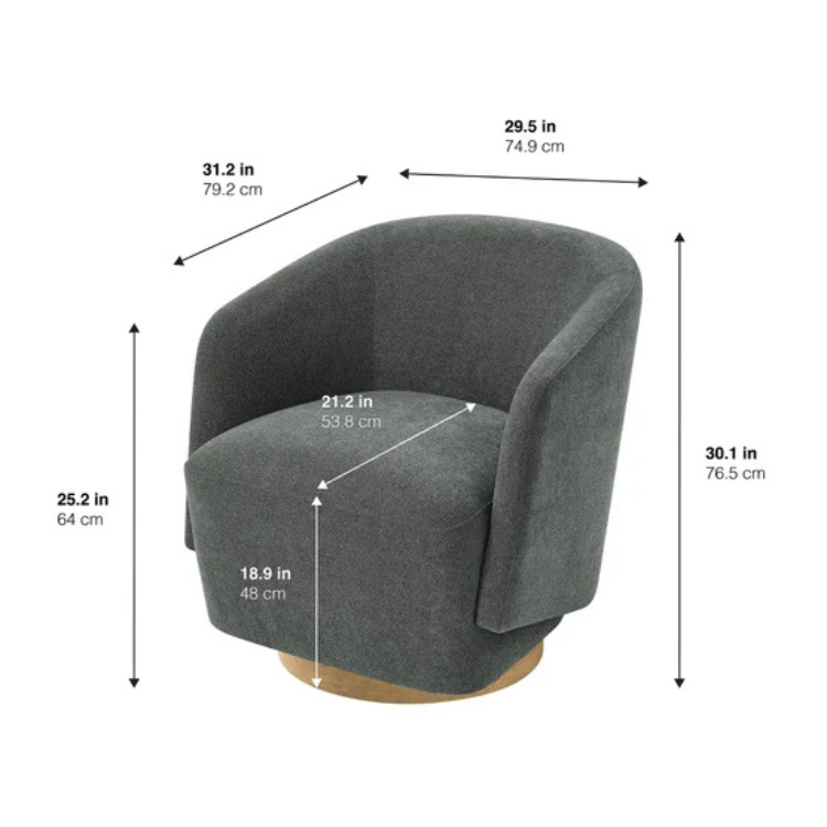 Henredon Murphy Swivel Bouclé Chair - Gray - Image 10