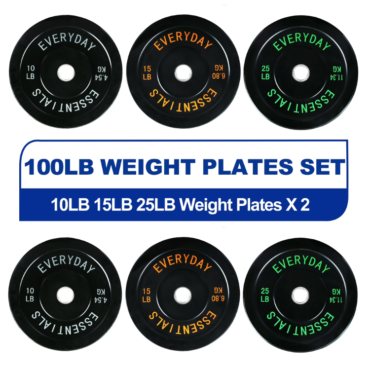 BalanceFrom Black Bumper Plate 6-Piece Set