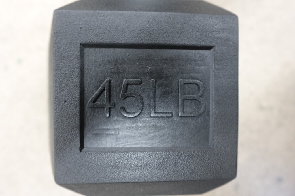 BalanceFrom 45lb Rubber Encased Hex Dumbbell - Image 5