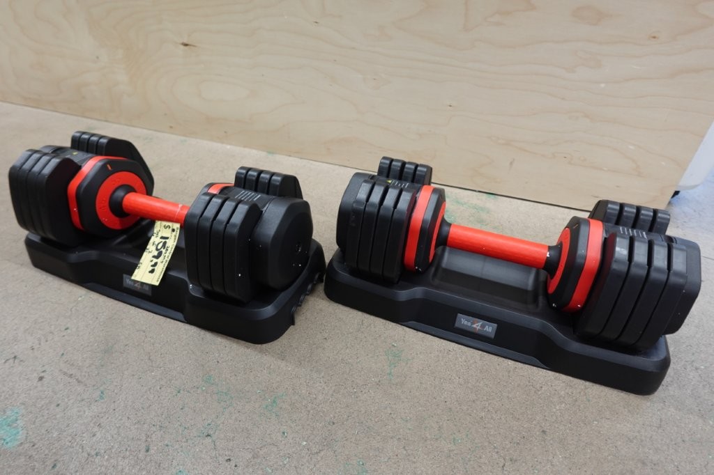 Yes4All 55 lb Adjustable Quick Select Dumbbell Set of 2 - Image 3