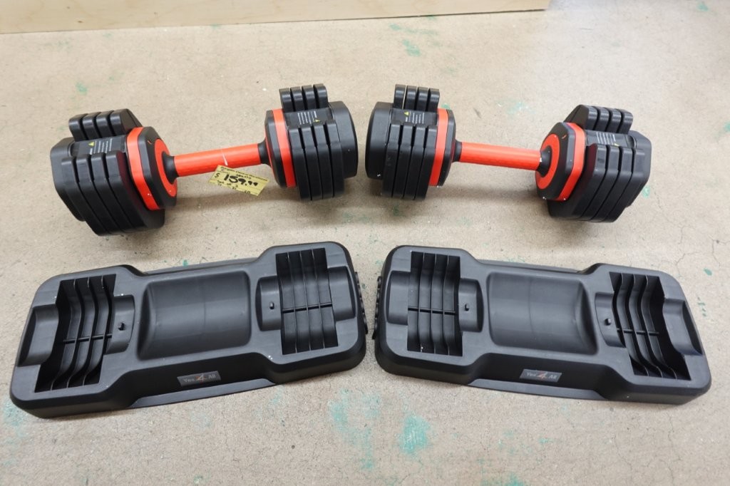 Yes4All 55 lb Adjustable Quick Select Dumbbell Set of 2 - Image 4