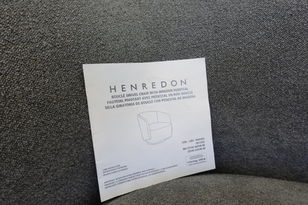 Henredon Murphy Swivel Bouclé Chair - Gray - Image 8