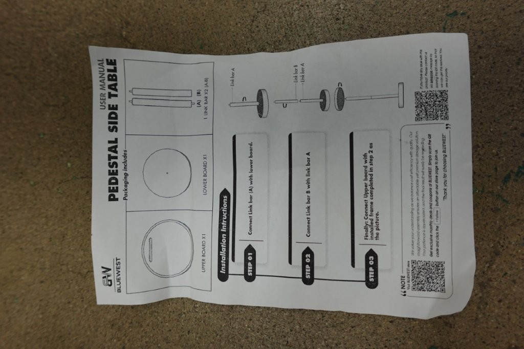 BLUEWEST Compact Weighted Pedestal Drink Table - Image 6