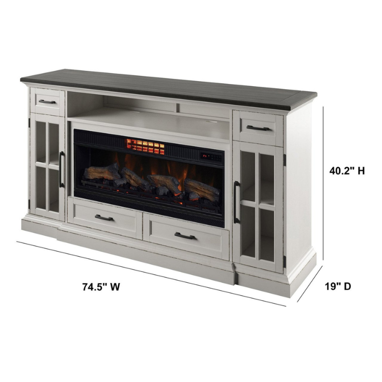 Twin Star Slone Mantel TV Stand Electric Fireplace - Image 2