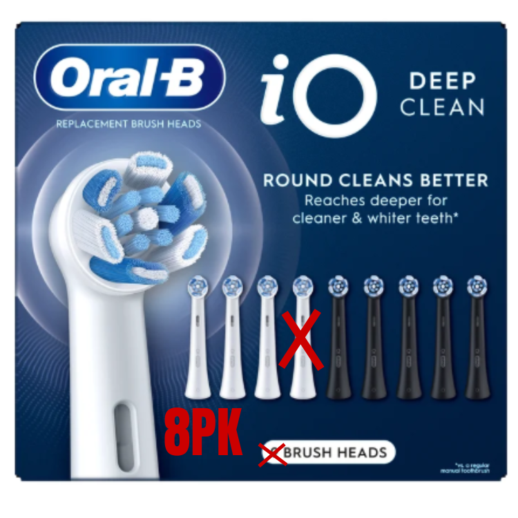 Oral-B iO Deep Clean Replacement Toothbrush Heads - 8 Count