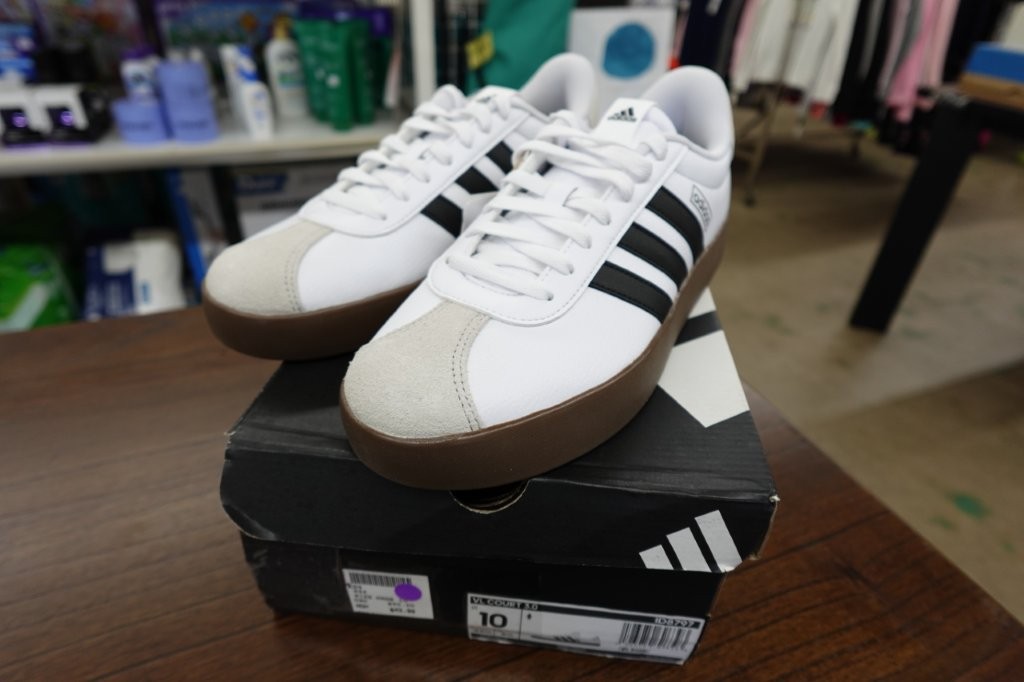Adidas VL Court 3.0 Sneakers White/Black - Women's 10 - Image 3