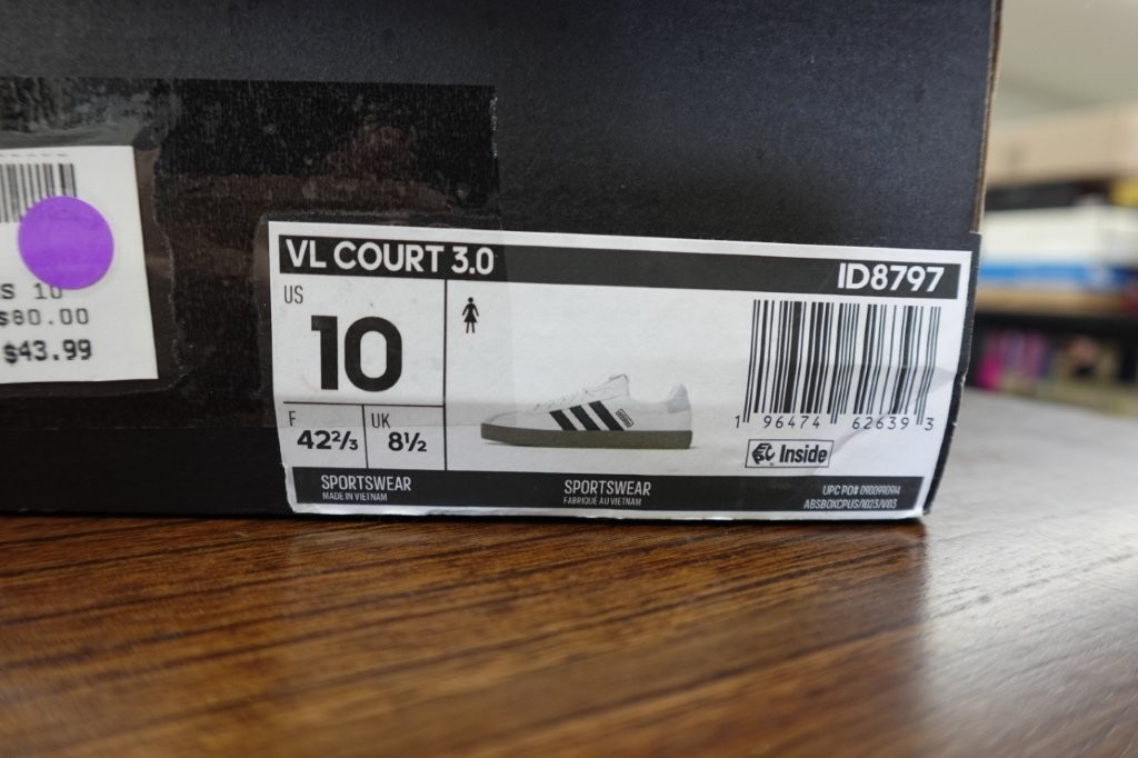 Adidas VL Court 3.0 Sneakers White/Black - Women's 10 - Image 7