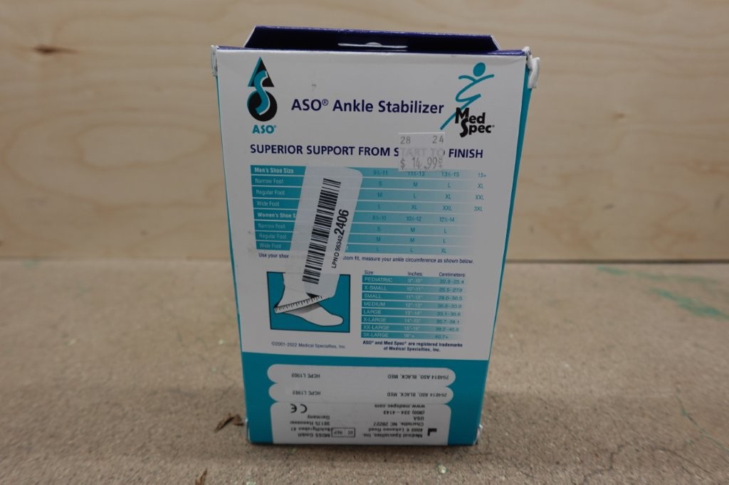 Medium Size MedSpec ASO Ankle Stabilizer with Plastic Stays - Image 3