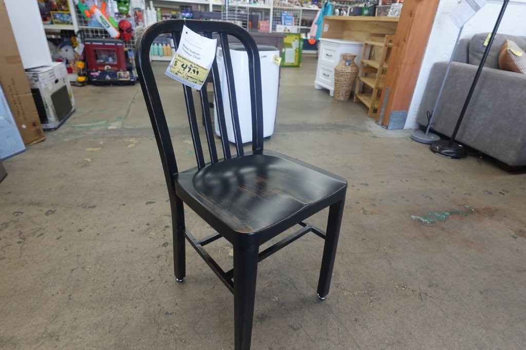 Flash Furniture Commercial Grade Metal Indoor-Outdoor Chair, Black-Antique Gold - Image 6