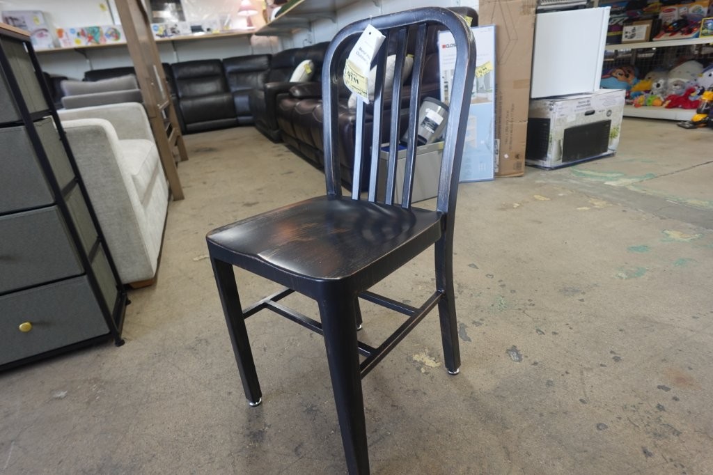 Flash Furniture Commercial Grade Metal Indoor-Outdoor Chair, Black-Antique Gold - Image 5