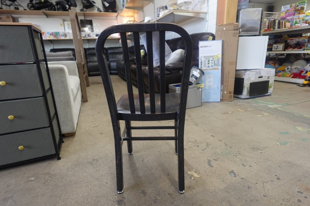 Flash Furniture Commercial Grade Metal Indoor-Outdoor Chair, Black-Antique Gold - Image 4