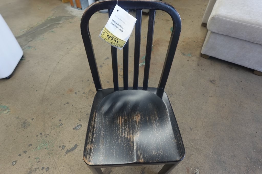 Flash Furniture Commercial Grade Metal Indoor-Outdoor Chair, Black-Antique Gold - Image 3