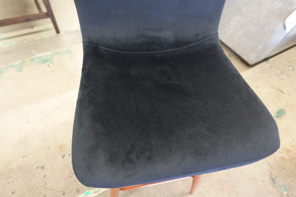 Set of 2, Velvet Upholstered Barstools with Metal Legs - Image 4