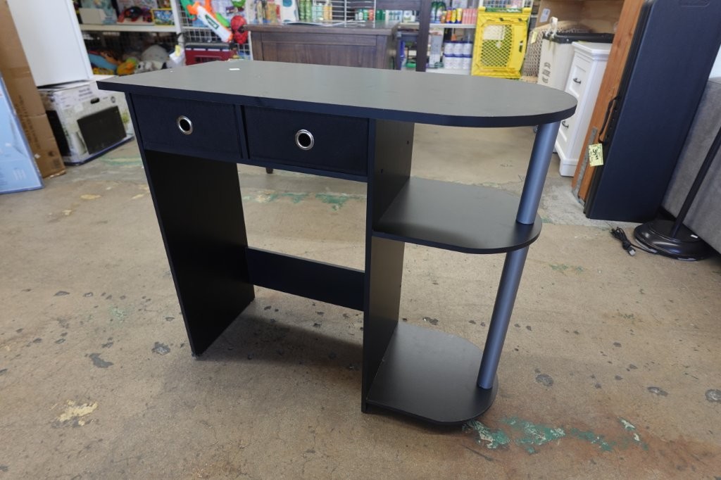 31.5" Compact Computer Desk with Storage Shelves - Image 2