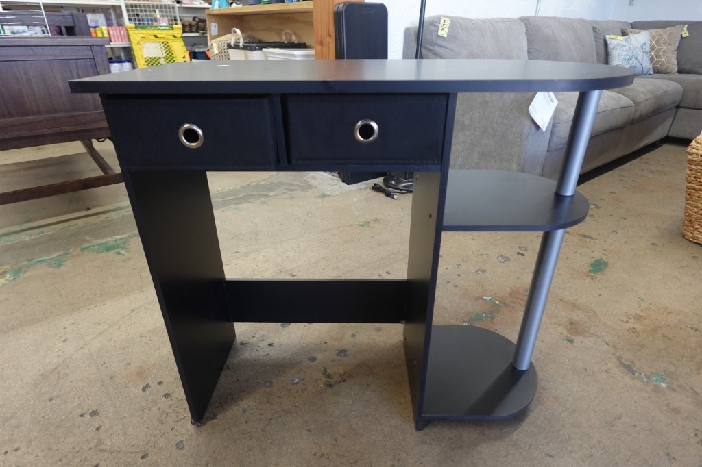 31.5" Compact Computer Desk with Storage Shelves - Image 3