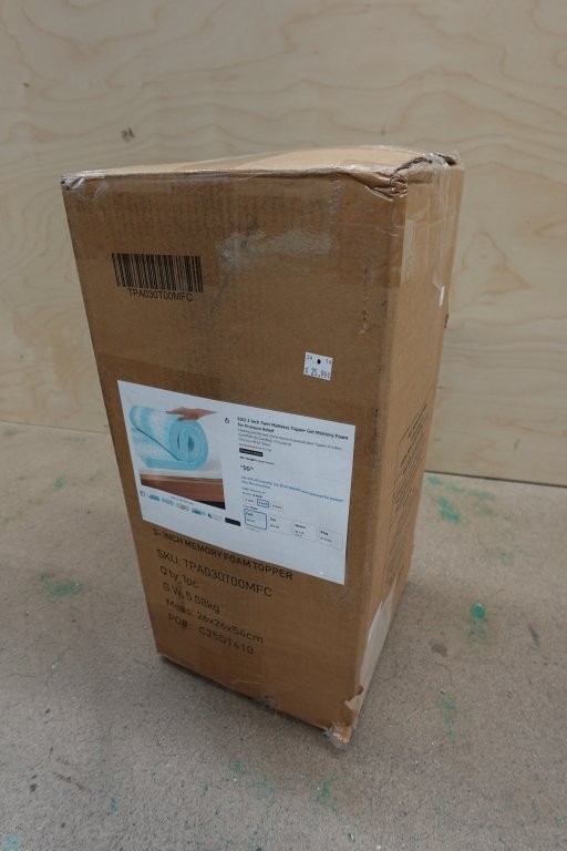Twin Size - 3" Gel Infused Memory Foam Mattress Topper - Image 3
