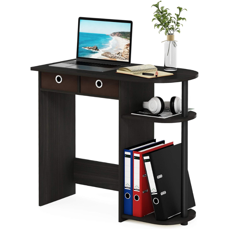 31.5" Compact Computer Desk with Storage Shelves