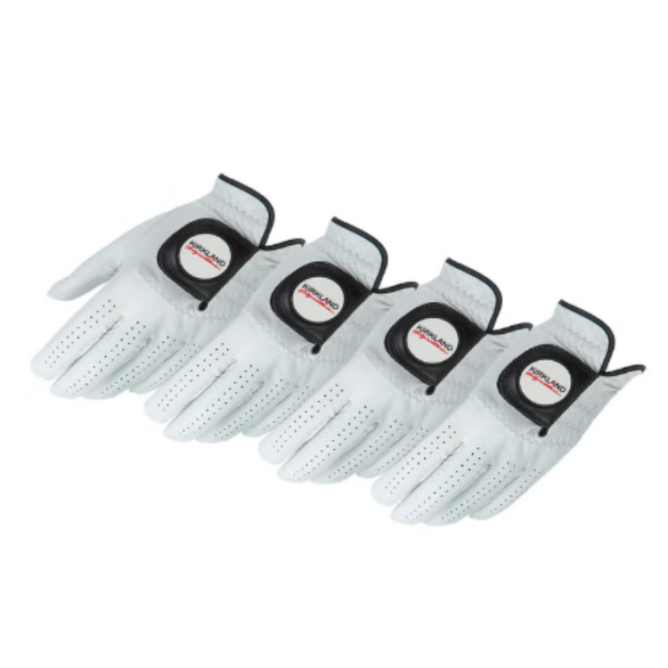 Medium to Large 4-Pack Kirkland Signature Cabretta Leather Golf Gloves