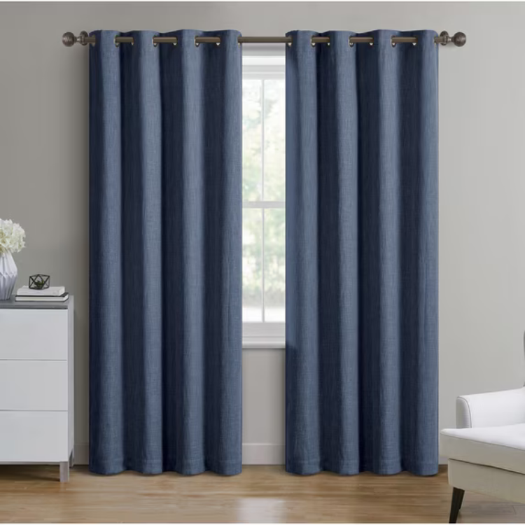 50" x 84" Better Homes & Gardens Woven Textured Blackout Blue Curtain Panel