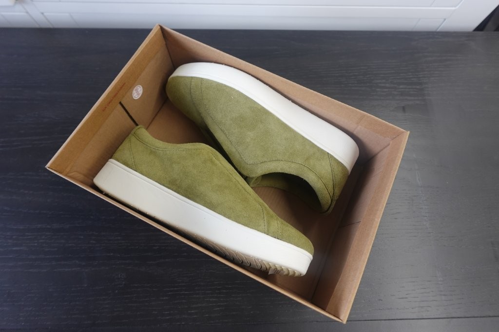 Size 7 FitFlop Women's Rally Elastic Suede Slip-On Sneakers – Khaki Green (Copy) - Image 3